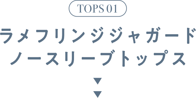 TOPS 01 ラメフリンジジャガード ノースリーブトップス